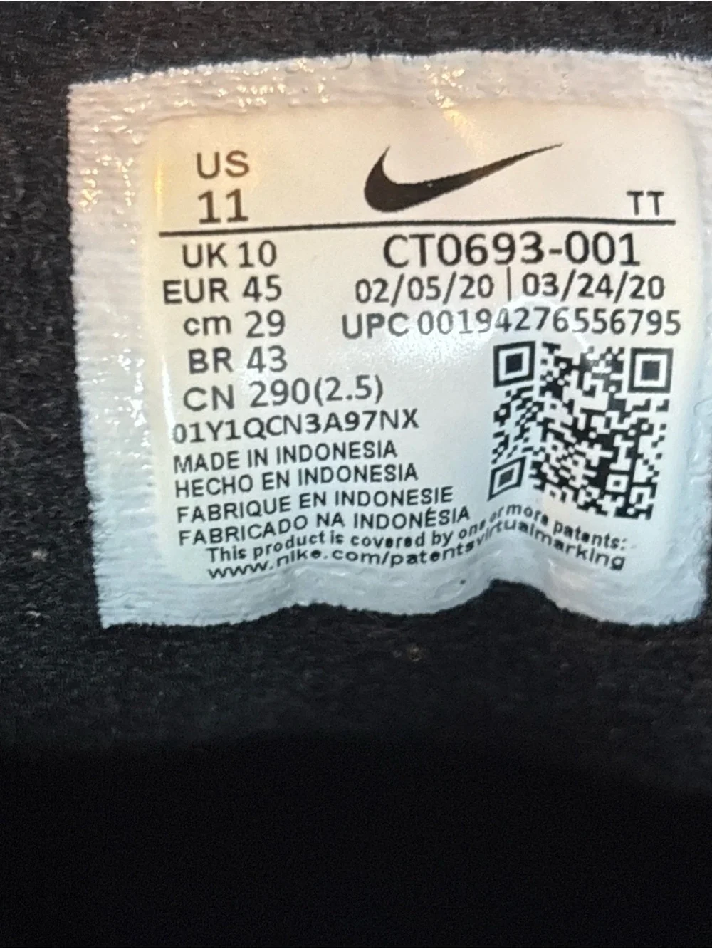 Nike Air Max 90 Men’s Size 11 Sneakers Black Grey Blue CT0693-001